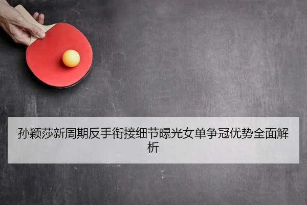 孙颖莎新周期反手衔接细节曝光女单争冠优势全面解析